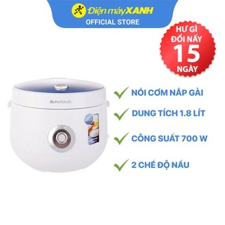 Nồi cơm nắp gài sunhouse shd8606 1.8 lít