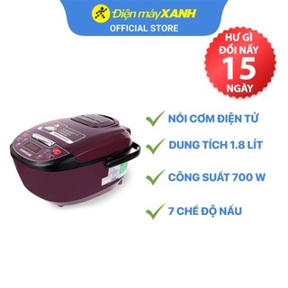 Nồi cơm điện tử sunhouse shd8909 1.8 lít
