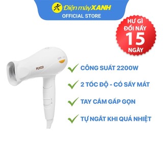 Máy sấy tóc Flyco FH1610VN 2200W gấp gọn 2 tốc độ sấy - Chính hãng BH 24 tháng