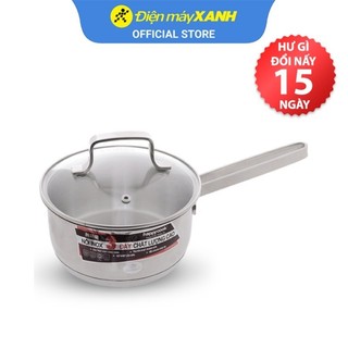 Quánh inox 3 đáy nắp kính 16 cm happycook q16 mlgp