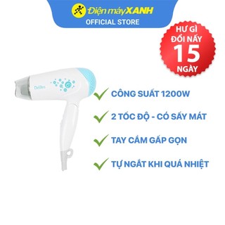 Máy sấy tóc Delites PH3812 1200W gấp gọn 2 tốc độ sấy - Chính hãng BH 12 tháng