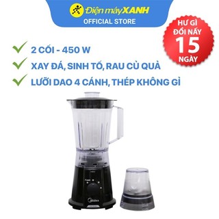 Máy xay sinh tố Midea MJ-BL45 1.2 lít 450W  xay đá, sinh tố, rau củ, súp, hạt, gia vị  - Chính hãng BH 12 tháng