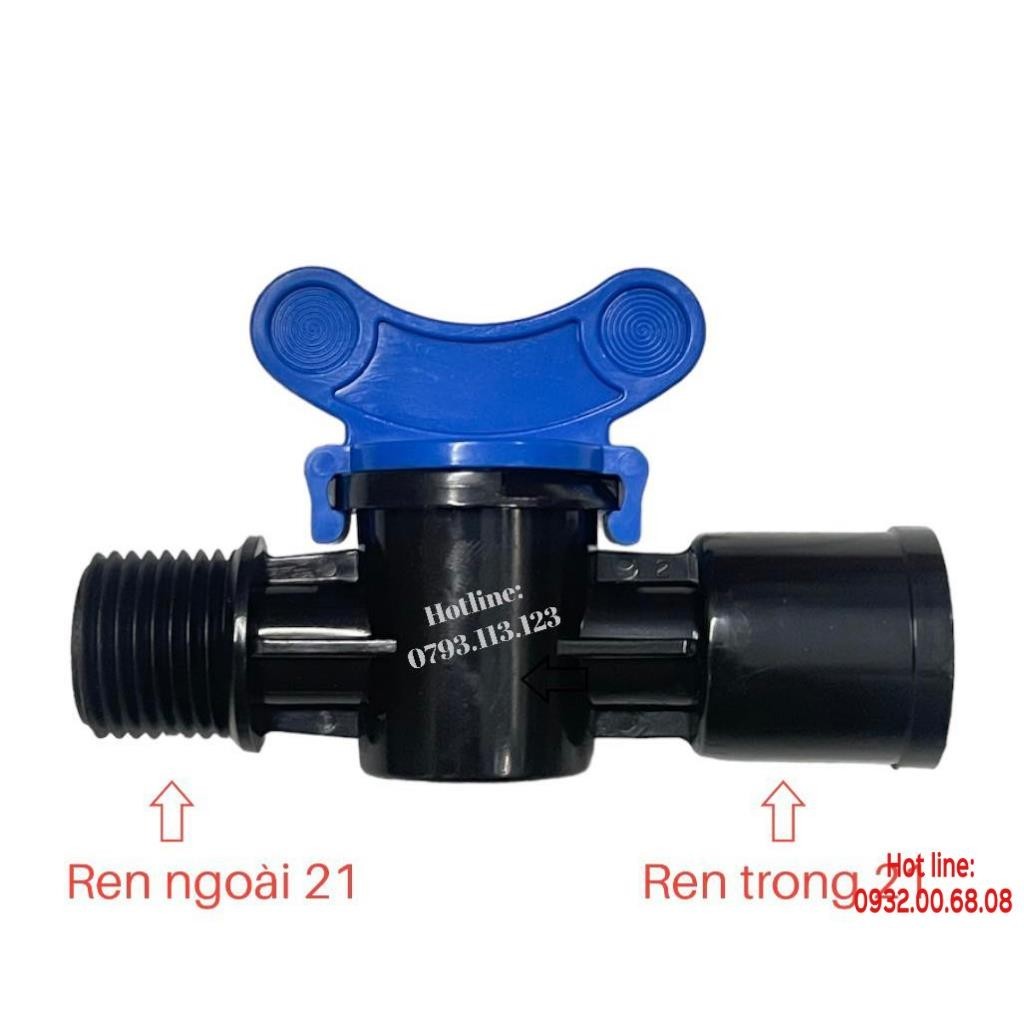 Van khóa nước, chỉnh áp nước ren ngoài 21 ren trong 21
