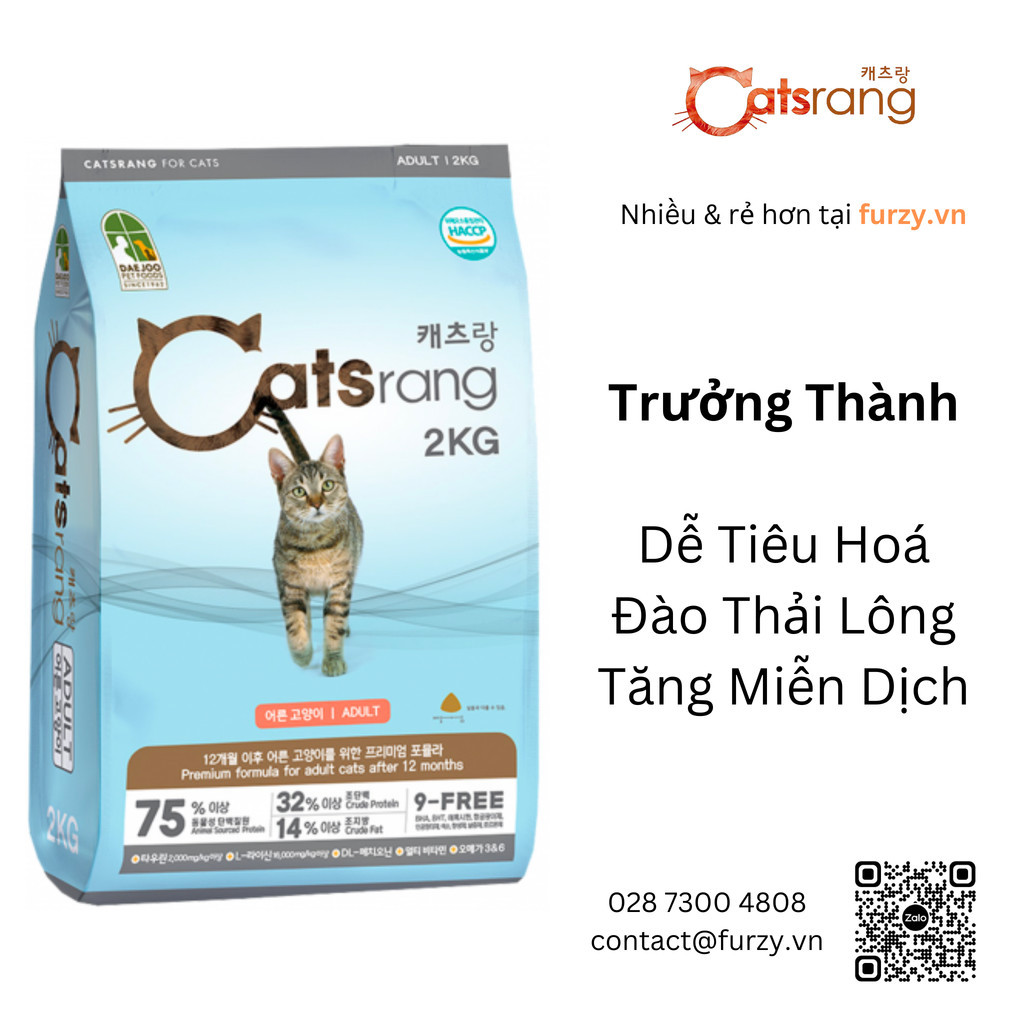 2kg Catsrang Thức Ăn Hạt Cho Mèo Trưởng Thành
