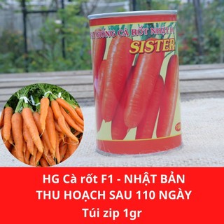 Hạt giống Cà rốt Nhật F1 1gram hạt giống kháng bệnh tốt thời gian thu hoạch sau 110 ngày trồng cây con khỏe mạnh