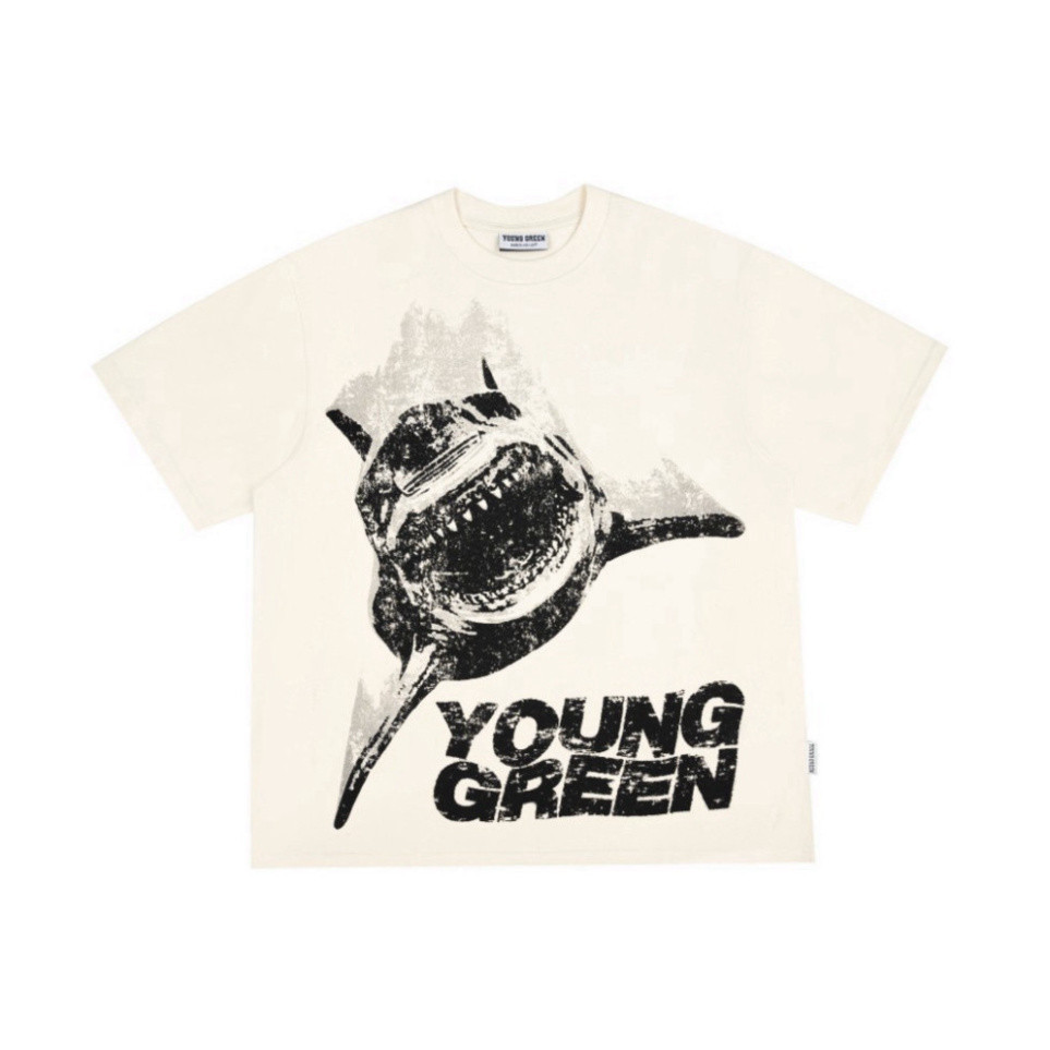 Áo Thun Young Green Shark Cream