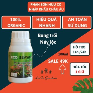 phân bón hữu cơ Eco Seaweed cho hoa hồng, hoa lan, rau ăn lá, cây ăn trái, cây suy dinh dưỡng giúp cây bung trồi nảy lộc
