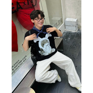 Áo thun fide shark unisex form rộng cổ tròn shark cute - cá mập atq02