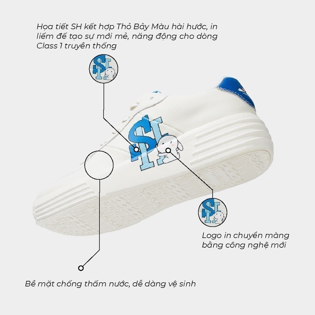  Giày Thể Thao Sneaker Độn Đế Nam Nữ Shondo x Thỏ 7 Màu Class1 Trắng Bền Nhẹ Đẹp SND0300