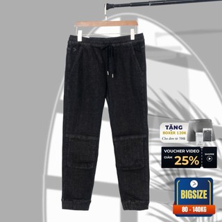 Quần Jogger Jean Nam Big Size 80 -140kg Chất Jean Cotton Thun Co Giãn 4 Chiều - JG XAM TIÊU