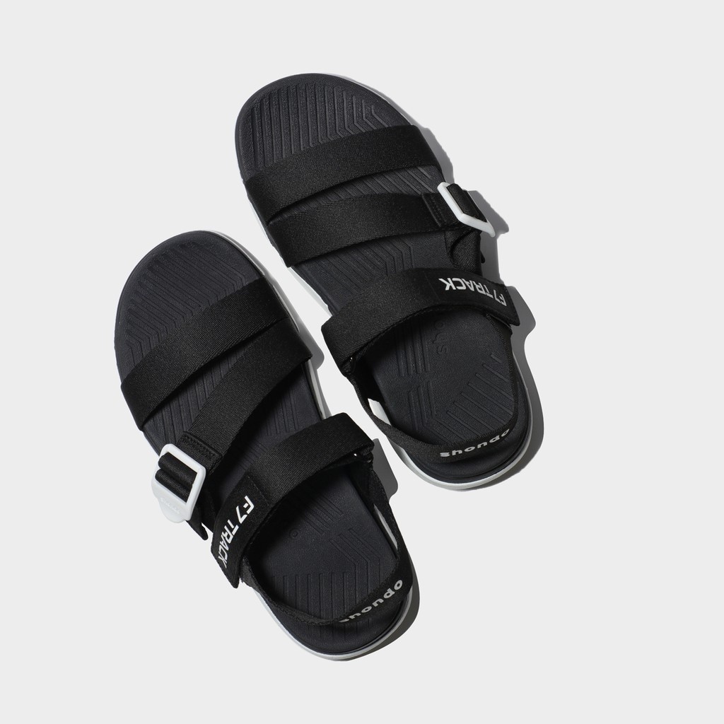 Giày Sandals Shondo F7 Track đen đế trắng F7T0010