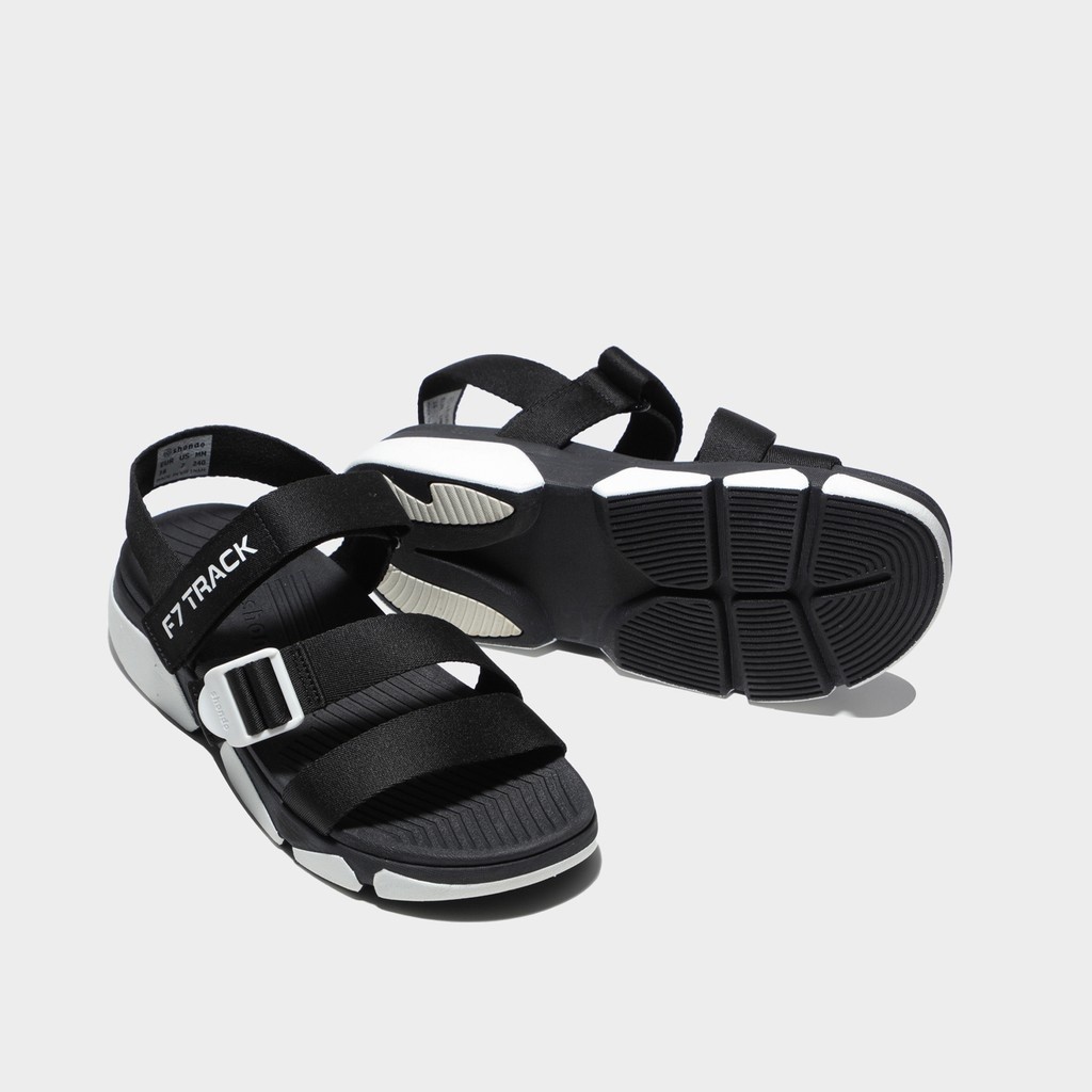 Giày Sandals Shondo F7 Track đen đế trắng F7T0010