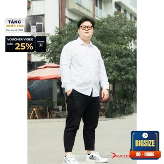 Áo Sơ Mi + Quần Âu Bigsize Nam 80-140kg AKYOO Cao Cấp, Không Bai Mờ, Không Gây Khó Chịu Khi Mặc