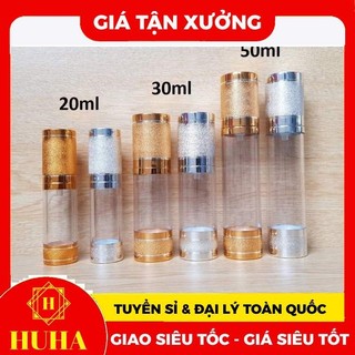 Chai lọ hút chân không xịt giọt phun cát vàng,bạc 20ml, 30ml, 50ml đựng serum, tinh chất dưỡng da