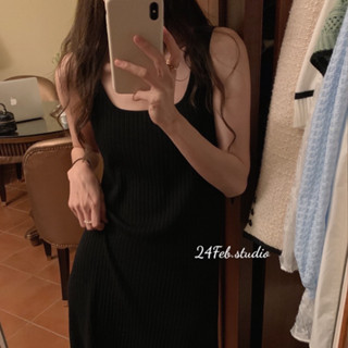  Váy sát nách nữ len gân dáng xuông phong cách vintage 24Febstudio VN17 