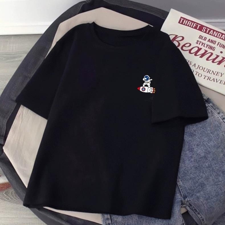 Áo Phông 3158 Tay Lỡ Unisex TÀU VŨ TRỤ MẶT TRĂNG Áo Thun Nam Nữ Form Rộng Chất cotton UT