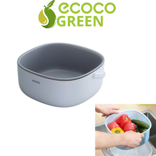 Chậu Rửa Kèm Rổ ECOCO Ẻ2025, Rổ Rửa Rau Củ Kèm Chậu Đa Năng - Nhựa ABS Cao Cấp Dày Dặn