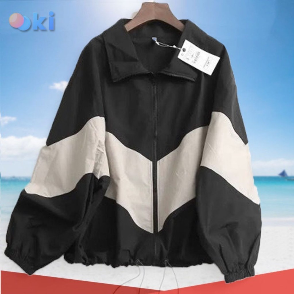 Áo khoác dù 2 lớp Phối màu kiểu dáng Bomber CỔ CAO unisex nam nữ mặc được