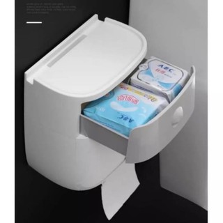 Hộp đựng giấy vệ sinh nhà tắm thông minh ecoco e1804 - kệ gắn tường chống nước không cần khoan đục