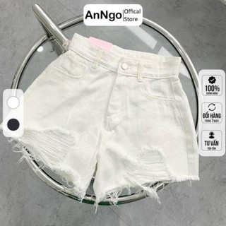 Quần short jean nữ rách nhiều lưng cao- quần sooc bò về 2 màu trắng, đen phong cách ulzzang hàn quốc Q01