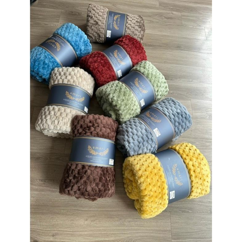 Chăn Lông Tuyết Cao Cấp Amari Vân Nổi Nhập Khẩu Chính Hãng Kích Thước 2mx2m3 Nặng 1,2Kg