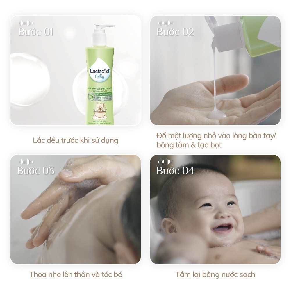 Bộ 2 Sữa Tắm Gội Trẻ Em Lactacyd Baby Extra Milky 500ml + 1 Dung Dịch Vệ Sinh Pro Sensitive 250ml
