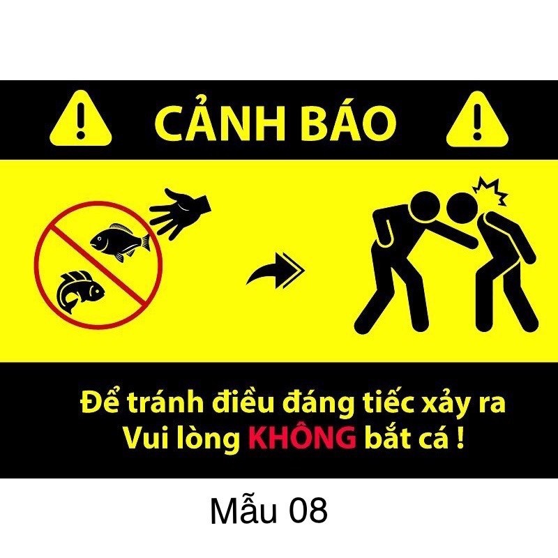 TEM CẢNH BÁO dán hồ cá | decan dán hồ cá | tem dan hồ