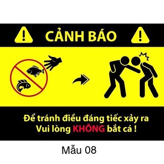 Decan cảnh báo dán hồ cá | decan dán hồ cá | tem dan hồ