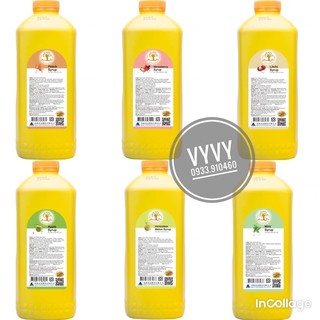 Siro/Syrup Maulin Đài Loan 2kg5 - ( Đào - Dâu - Vải....)--
