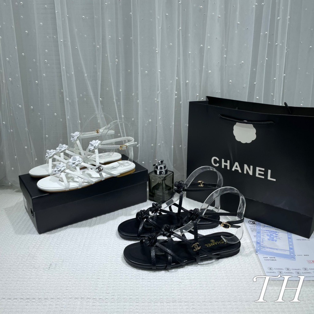 Sandal hoa trà 2 màu sz 35-39 fullbox