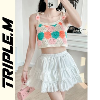 Áo ren đi biển phối chân váy 3 tầng triplem