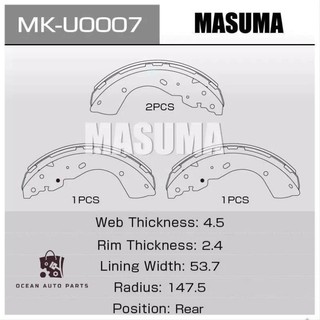 Guốc Phanh Sau Masuma Everest 2.5 06-15/2.2/3.2 16-18,Ranger/Bt50 2.2 3.2 11+Navara 07-mã (MK-U0007)