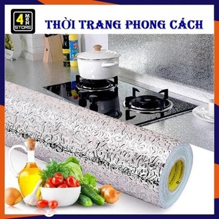 Giấy bạc dán bếp cách nhiệt/ Cuộn decal dán tường nhà bếp chống thấm bền đẹp Chịu Nhiệt