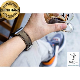 Dây đồng hồ da sáp nghệ thuật - da bò thật - đủ size aw- chính hãng r a m leather .