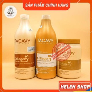  Tacavy - Cặp Dầu Gội Xả Tacavy 1000ml Chai Siêu  Phục Hồi Tóc Hư Tổn Lấy Lại Độ Đàn Hồi Giúp Tóc Chắc Khỏe Mềm Mượt V b 