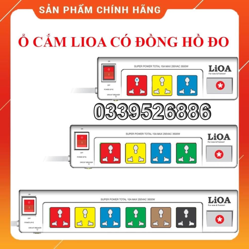 Hàng siêu hot Ổ cắm điện LIOA 3 ổ cắm có đồng hồ báo điện áp - Dòng cao cấp