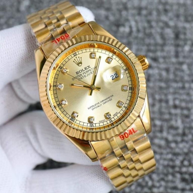 [114] Đồng Hồ Đeo Tay Nam Rolex Thanh Lịch 41mm, Đồng Hồ Nam Thạch Anh Rolex