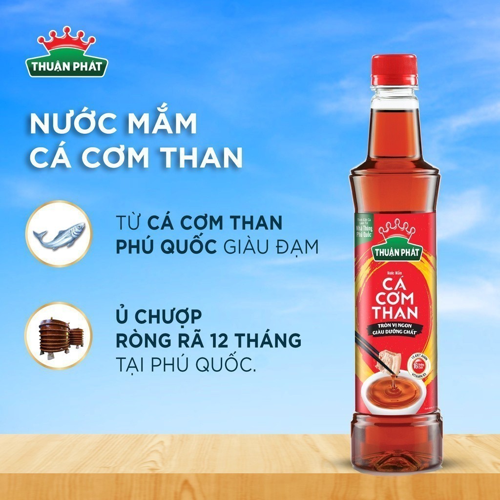 Combo 4 Nước mắm Thuận Phát cá cơm than 740ml - Với 16 dưỡng chất