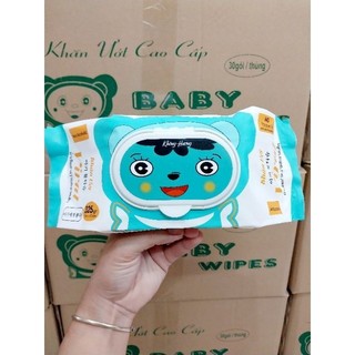 Khăn ướt Gấu Đại 325gr - Khăn ướt không mùi , khổ giấy lớn ,vải bi.