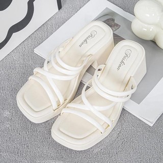 Dép sandal nữ, dép xăng đan độn đế 7cm, dép lê nữ chéo dây mảnh phong cách sang trọng lịch sự 3TDEP