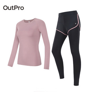 Bộ đồ tập yoga OutPro Y1W140617 chất liệu vải nhung giả dày hai lớp thời trang cho nữ