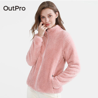 Áo khoác OutPro bằng lông cừu nhung giữ ấm khi đi ra ngoài tay dài mùa thu cho nữ