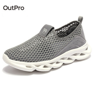 OutPro Giày Thể Thao Đế Bằng Phối Lưới Thời Trang Cho Nam