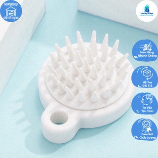 HMD0342 (Mẫu trắng) Lược gội đầu Muji xuất Nhật mát xa đầu giảm stress, làm sạch da đầu, kích thích mọc tóc