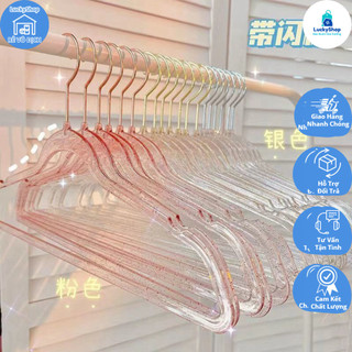 HMD0201 SET 10 Móc Treo Quần Áo Bằng Nhựa Acrylic Trong Suốt Tiện Dụng