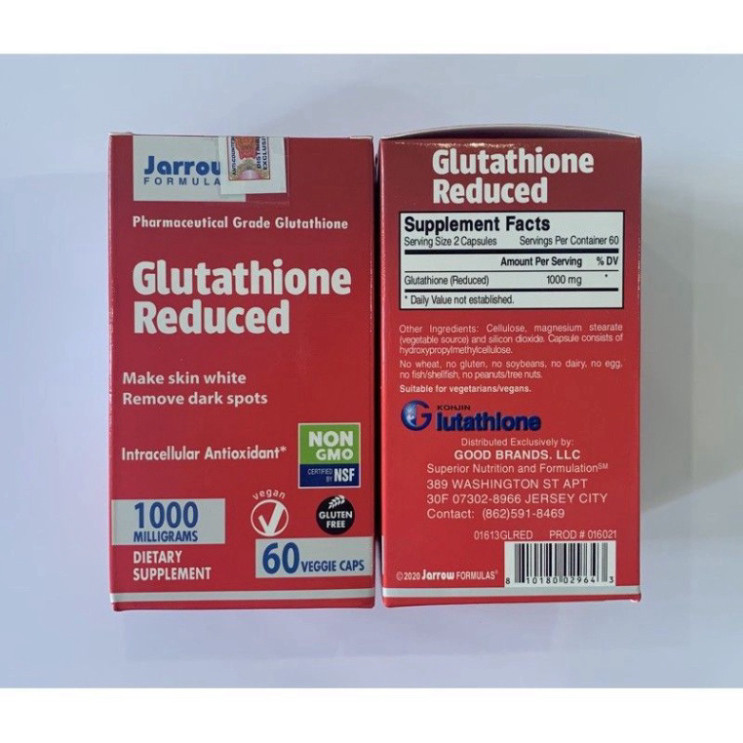 Viên Uống Trắng Da Glutathione Reduced (Jarrow Fomulas) 1000mg .