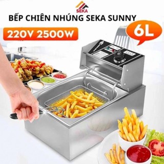 Bếp chiên nhúng điện SEKA Sunny 6L, Bếp chiên ngập dầu 12L inox cao cấp, Nồi chiên ngập dầu công suất 2500W