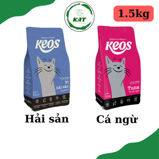 [1.5kg] Hạt thức ăn cho mèo KEOS - Hương vị hải sản Seafood - Gói 1.5kg - KAT Store