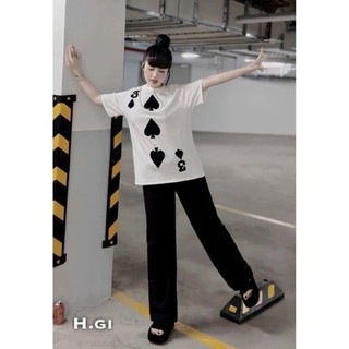 Áo Thun Lá Bài 3 Bích Nam Nữ  Form Rộng Cổ Tròn Chất Liệu Cotton Cao Cấp Cực Hottrend 2024 NA
