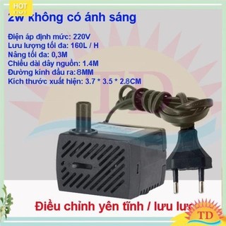 Máy bơm 2w nước chìm cho hồ cá, hòn non, bộ thác nước - 2w không đèn, điện 220vol